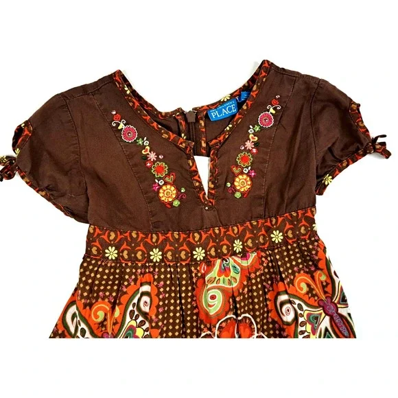 2 Vtg Girls Sz 4 Summer Dresses Children's‎ Place & Counting Daisies Boho Floral - Picture 3 of 15